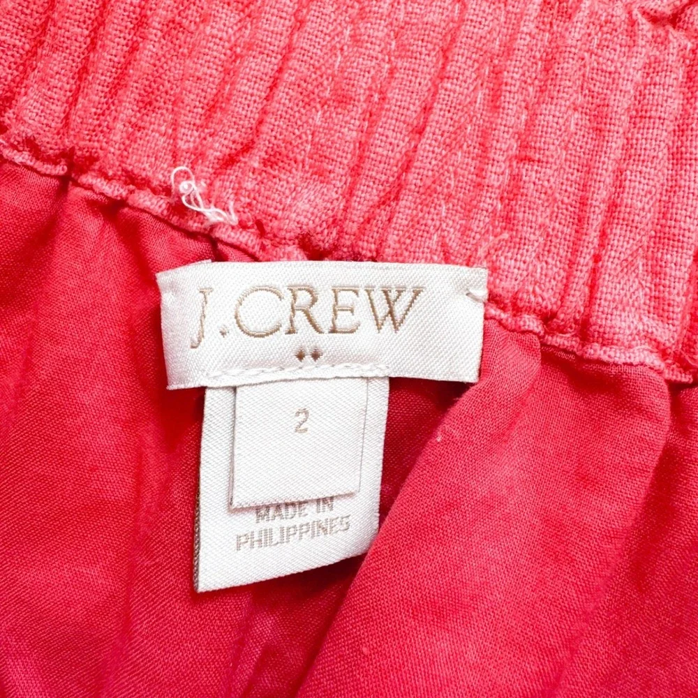 J.Crew Coral Pink Linen Cotton Paperbag Waist Mini Skirt 41575 Womens‎ 2